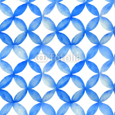 Watercolor blue japanese pattern.
