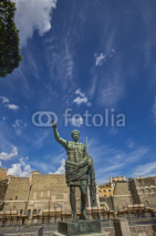 Caesar Octavian Augustus Statue in front of Ancient Trajan's Mar