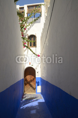 Traditional street in Asilah, Morocco