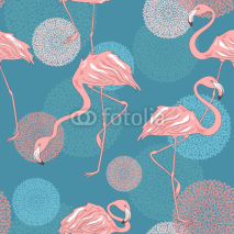 Obrazy i plakaty Seamless pattern of flamingos
