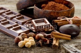 Obrazy i plakaty chocolate with ingredients-cioccolato e ingredienti
