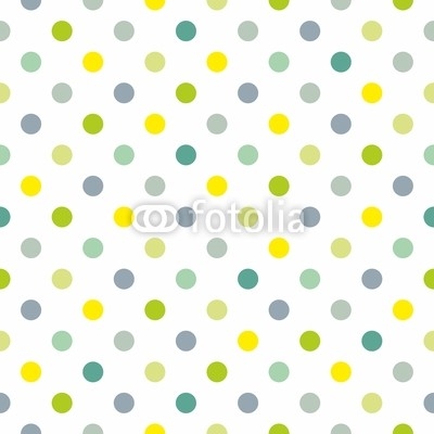 Seamless vector spring pattern blue polka dots white background