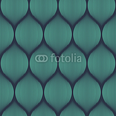 Seamless neon blue optical illusion woven pattern vector
