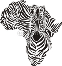 Naklejki Africa in a zebra  camouflage