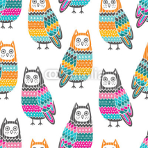 Fototapety Owls seamless pattern