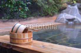 Fototapety 温泉旅館の露天風呂