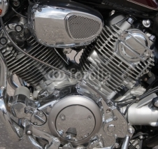 Naklejki Motorcycle engine closeup