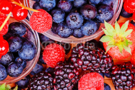 Naklejki Background of assorted fresh berries close up