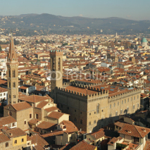 Obrazy i plakaty Fantastic view of Florence with Badia Fiorentina and Bargello