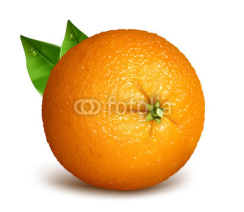 Orange whole with leaves
