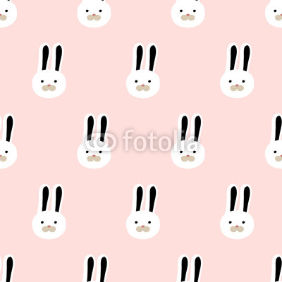 seamless cute bunny pattern