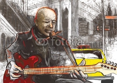 guitar player (hand drawing converted into vector)