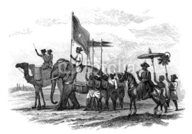 Naklejki Traditional India : Maharadjah's Procession - 19th century