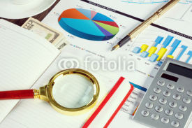 Fototapety Financial charts and graphs on the table