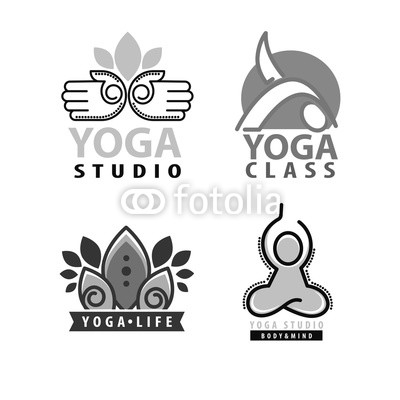 Yoga monograms and logos set.