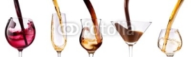 Fototapety alcoholic drinks set with splash