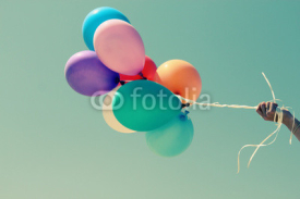 close up of colorful balloons