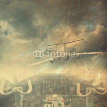 Fototapety Retro aviation, vintage background