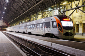 Fototapety High-speed train at the railway station