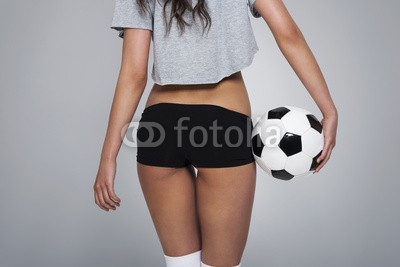 Close up of sexy female soccer player