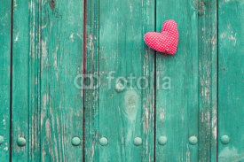 Naklejki Valentine heart on wooden vintage background