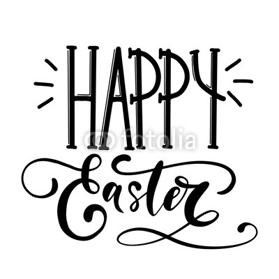 Easter holiday celebration. Happy Easter handwriting lettering design