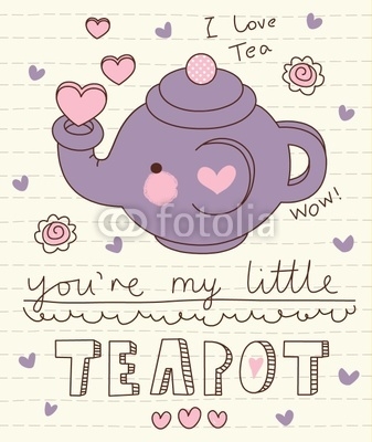 vector cute little teapot
