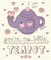 Naklejki vector cute little teapot