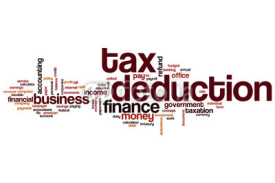Naklejki Tax deduction word cloud