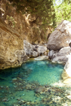 Fototapety Beautiful mountain river with clear blue water