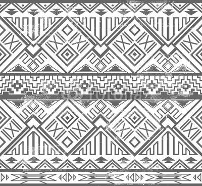 Abstract geometric seamless aztec pattern. Ikat style pattern.