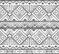 Naklejki Abstract geometric seamless aztec pattern. Ikat style pattern.