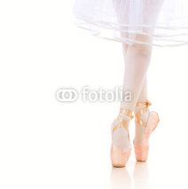 Obrazy i plakaty Ballerina Legs closeup. Ballet Shoes. Pointe.