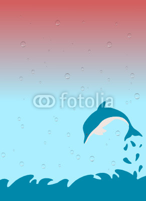 Hintergrund mit Delfin im Meer