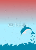 Naklejki Hintergrund mit Delfin im Meer