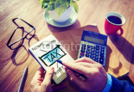 Naklejki Businessman Tax Economy Refund Money Concept