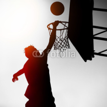 Obrazy i plakaty Silhouette of Basketbal Player