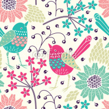 Obrazy i plakaty Seamless floral pattern