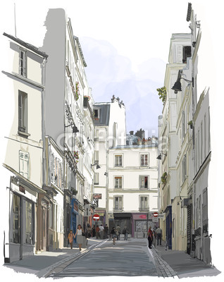 street near Montmartre in Paris