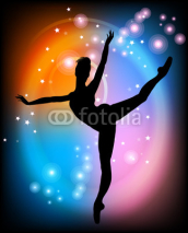 Fototapety Ballerina su sfondo colorato