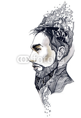 abstract decorated man face
