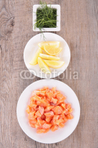 Fototapety salmon,lemon and dill