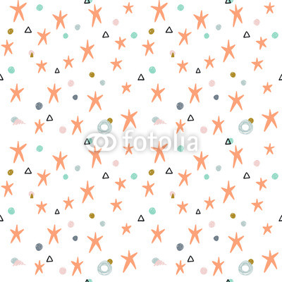 Cute modern seamless pattern with stars