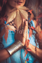 Fototapety close up of woman hands practice yoga