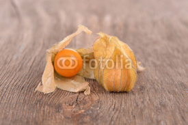 Fototapety Physalis fruits on wooden background