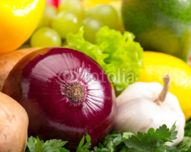 Naklejki Onion and garlic