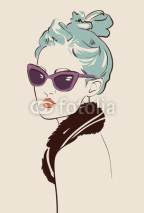Fototapety woman wearing sun glasses portrait