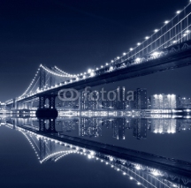 Fototapety Manhattan  Bridge and Manhattan skyline At Night