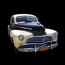 Naklejki Vintage classic american car isolated on black