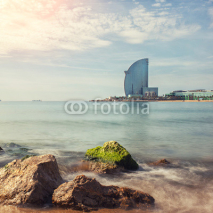Fototapety Barceloneta beach in Barcelona, Spain